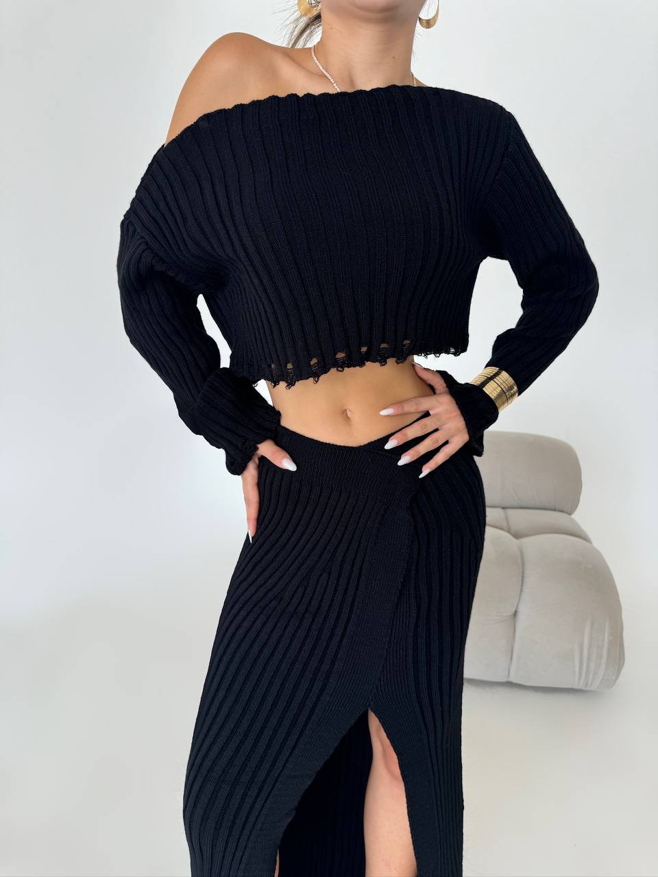 Úpletový komplet VIVIEN čierny