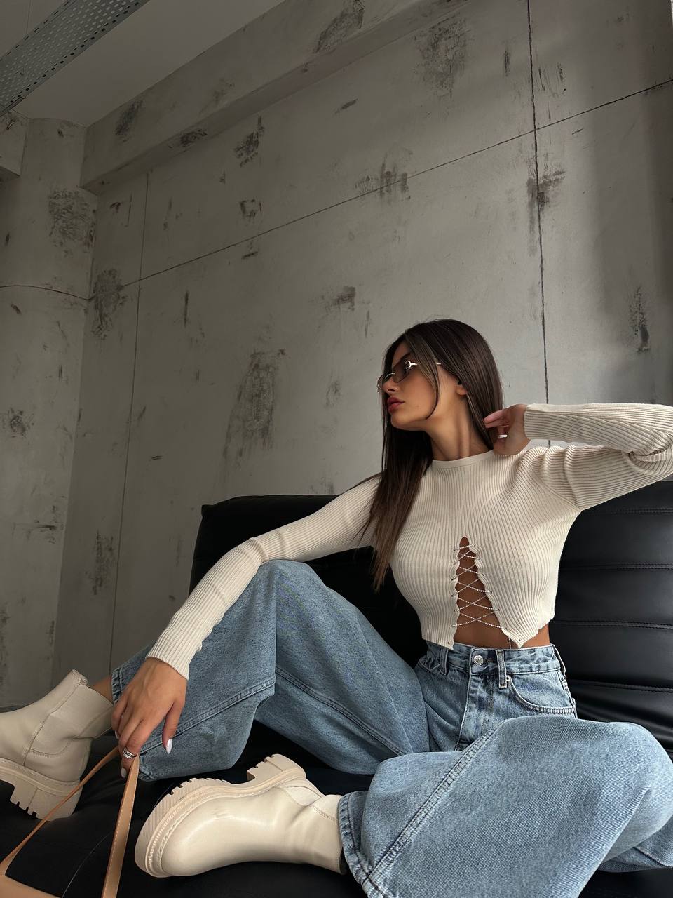 Top Leila krémový