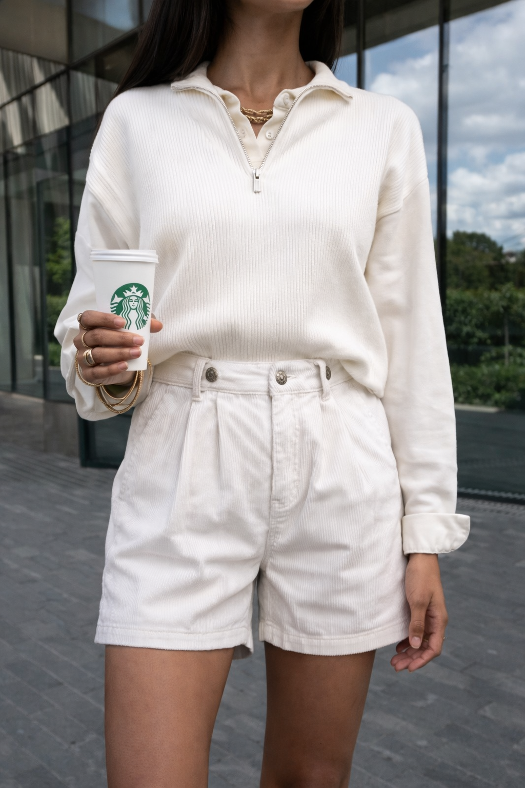 Oversize menčestrové šortky Rosie