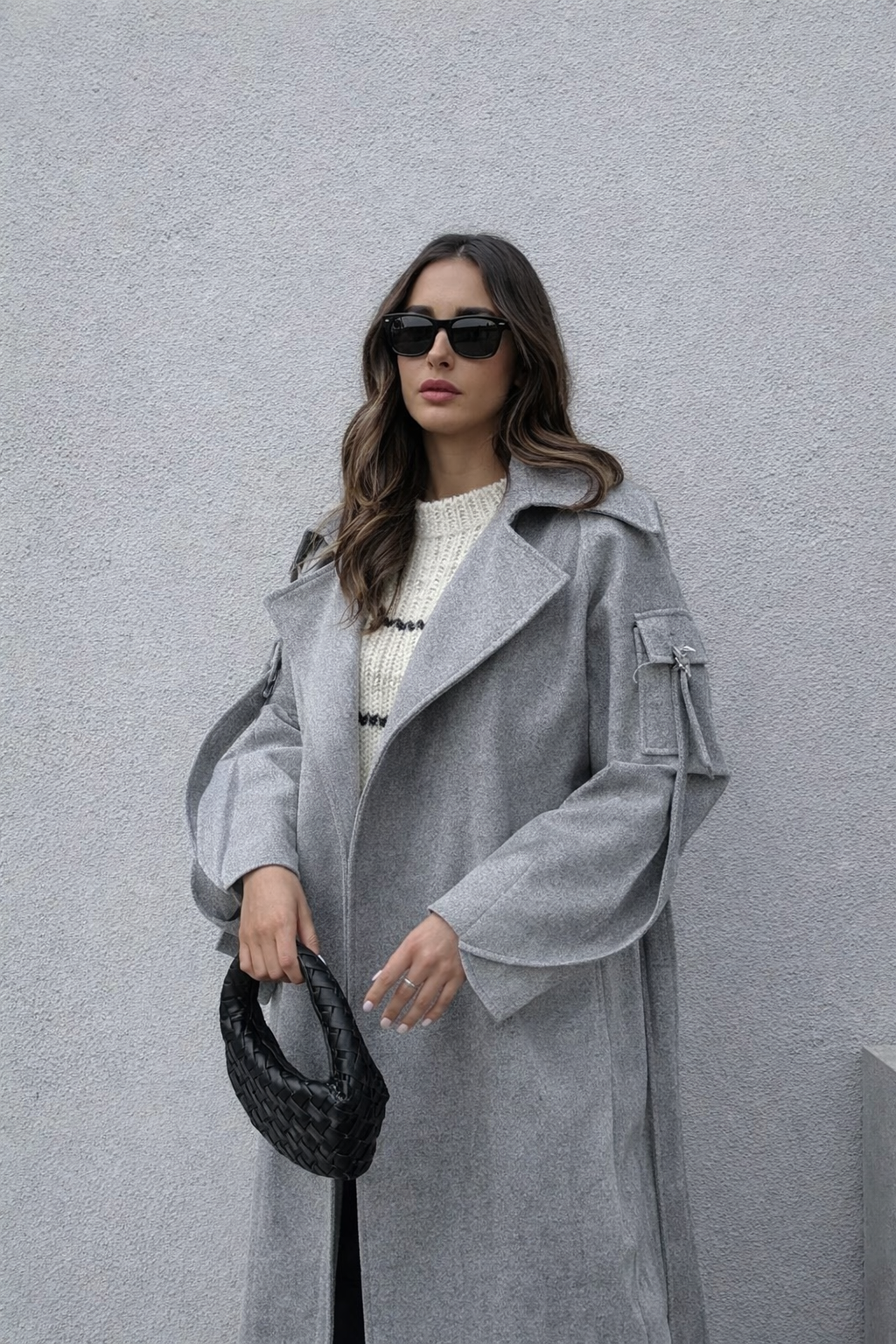 Vlnený kabát Nantes sivý