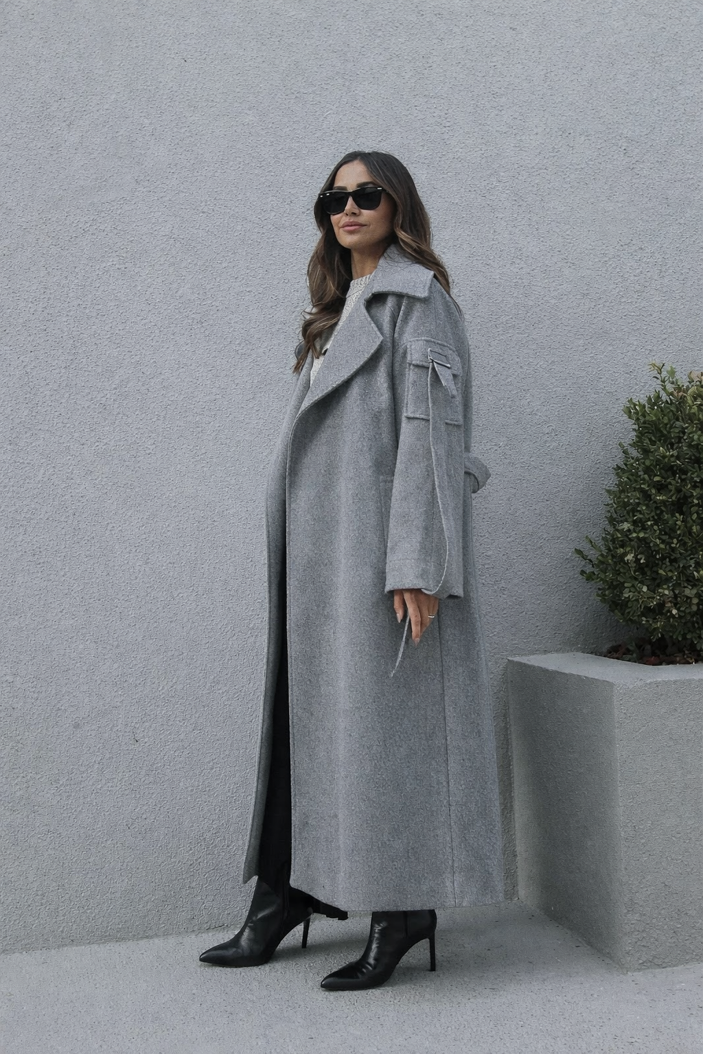 Vlnený kabát Nantes sivý