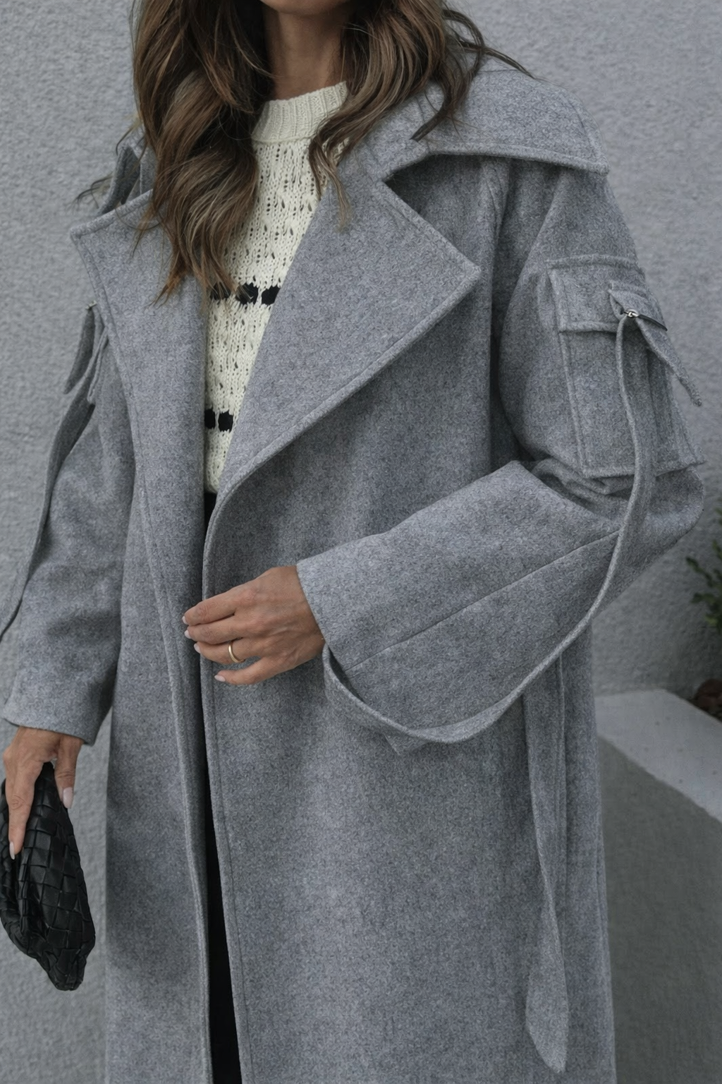 Vlnený kabát Nantes sivý