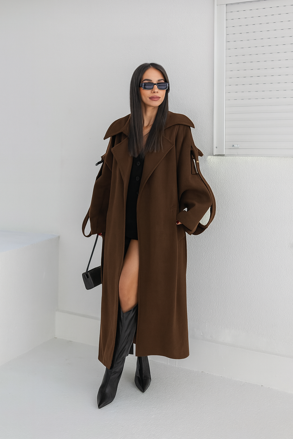 Vlnený kabát Nantes hnedý